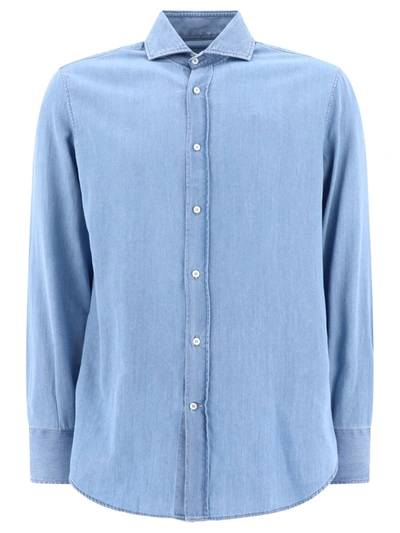 Shop Brunello Cucinelli Denim Shirt In Blue