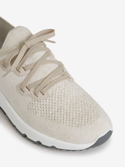 Shop Brunello Cucinelli Sneakers With Perforated Detail In White