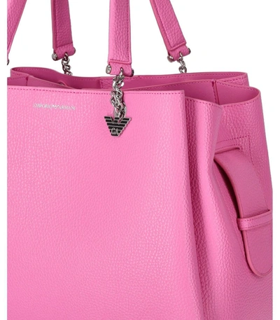 Shop Ea7 Emporio Armani  Charm Pink Shopping Bag