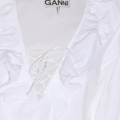 Shop Ganni Shirts White