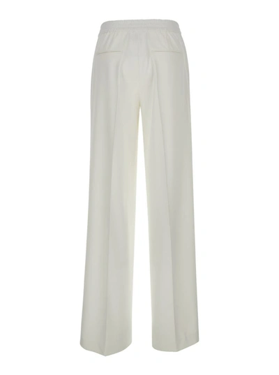 Shop Pt Torino Tailored 'lorenza' High Waisted White Trousers In Technical Fabric Woman