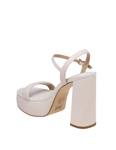 Shop Michael Kors Leather Sandal In Light Cream