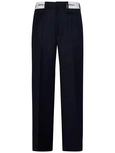 Shop Palm Angels Sartorial Tape Chino Trousers In Blue