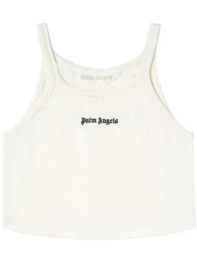 Shop Palm Angels Top With Logo In White