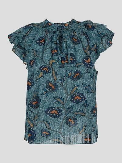Shop Ulla Johnson T-shirts And Polos In Cornflower