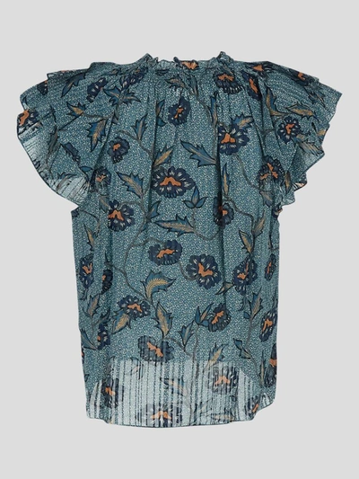 Shop Ulla Johnson T-shirts And Polos In Cornflower