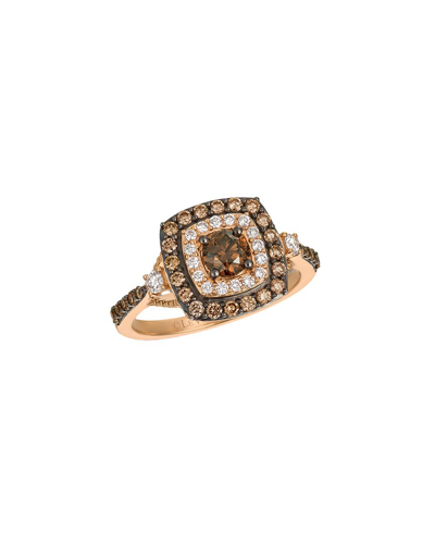 Le Vian Chocolate Solitaire 14k Rose Gold 0.95 Ct. Tw. Diamond Half-eternity Cocktail Ring