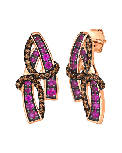 Le Vian Chocolate Gladiator 14k Rose Gold 1.06 Ct. Tw. Diamond & Sapphire Drop Earrings