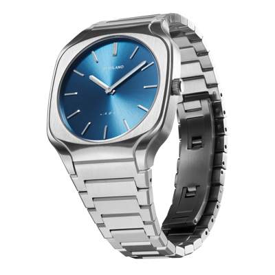 Shop D1 Milano Watch Square Bracelet 37 Mm In Blue/silver