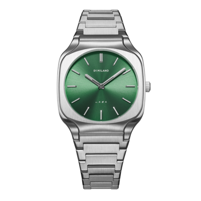 Shop D1 Milano Watch Square Bracelet 37 Mm In Green/silver