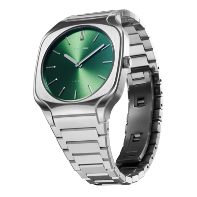 Shop D1 Milano Watch Square Bracelet 37 Mm In Green/silver