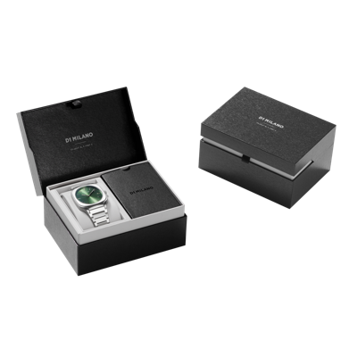 D1 Milano Watch Square Bracelet 37 Mm In Green/silver