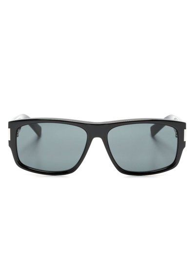 Saint Laurent Sl 689 Rectangle-frame Sunglasses In Black