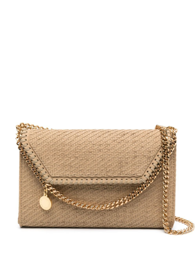Shop Stella Mccartney Brown Mini Falabella Shoulder Bag In Neutrals