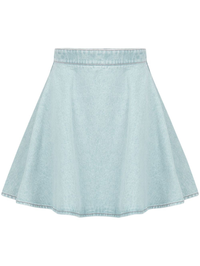 Shop Nina Ricci Blue A-line Denim Mini Skirt