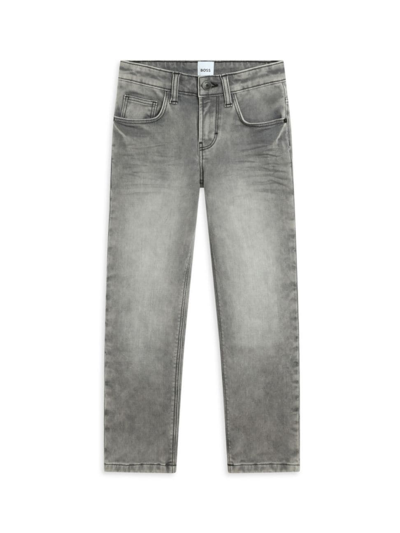 Shop Hugo Boss Little Boy's & Boy's Slim Jeans In Denim Grey