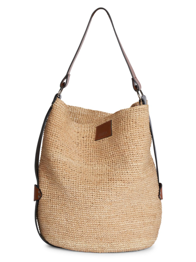 Shop Isabel Marant Women's Bayia Raffia Bucket Bag In Natural