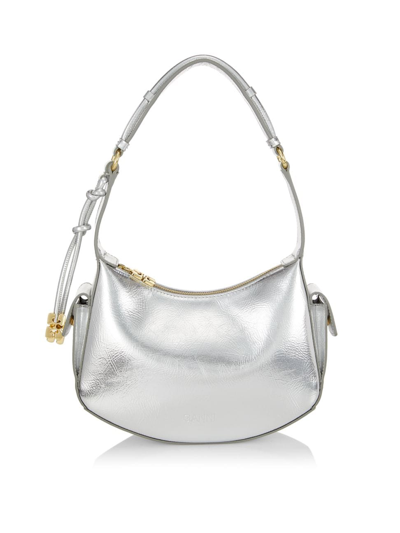 Shop Ganni Women's  Silver Shoulder Bag