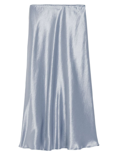 Shop Max Mara Women's Alessio Satin Midi-skirt In Sky Blue