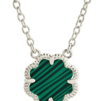 Shop Sterling Forever Rose Petal Pendant Necklace In Green