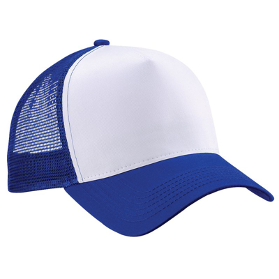 Shop Beechfield Mens Half Mesh Trucker Cap/headwear In Blue