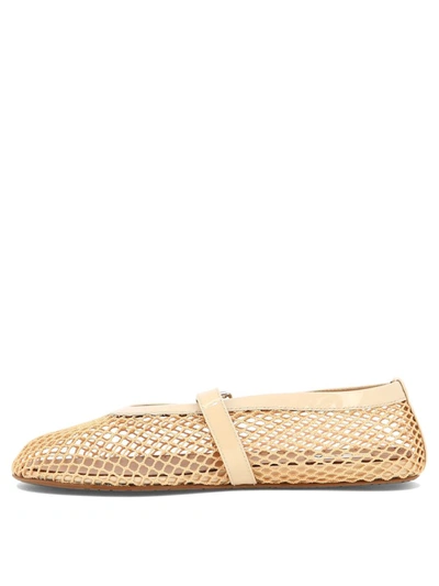 Shop Alaïa Fishnet Ballet Flats In Pink