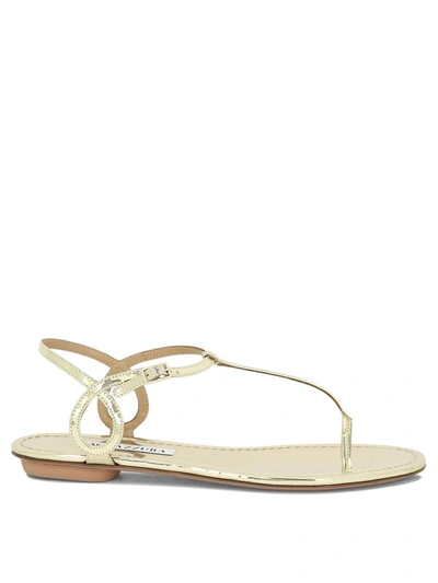 Shop Aquazzura "almost Bare" Sandals In Gold