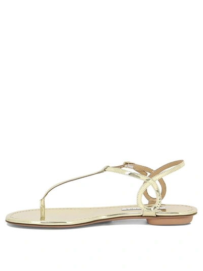 Shop Aquazzura "almost Bare" Sandals In Gold