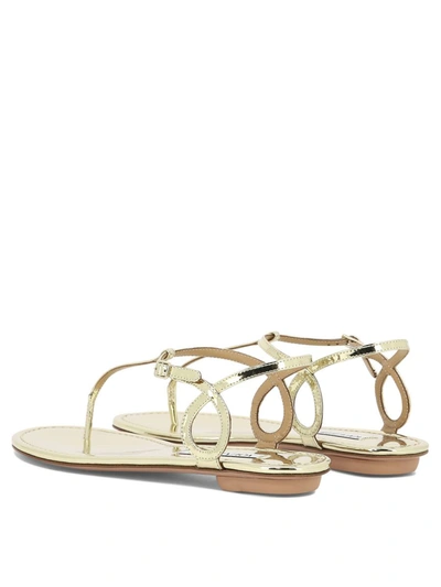 Shop Aquazzura "almost Bare" Sandals In Gold