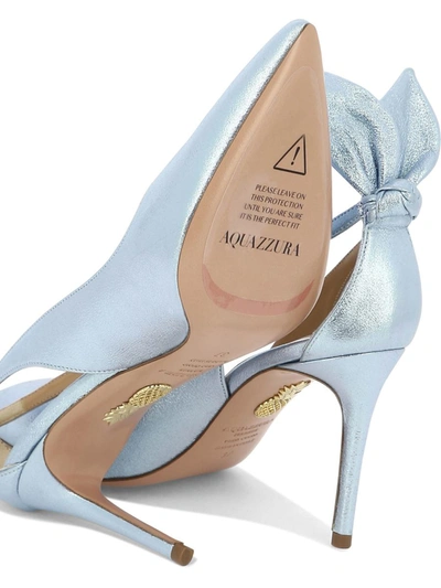 Shop Aquazzura "bow Tie 85" Pumps In Blue