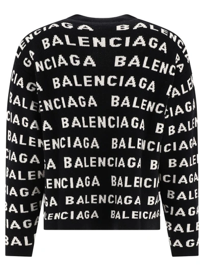 Shop Balenciaga Cardigan With Logo In Black