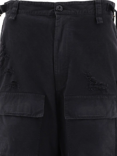 Shop Balenciaga Large Cargo Trousers In Black