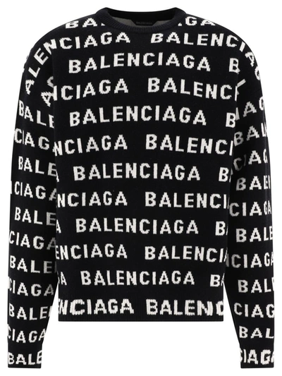 Shop Balenciaga Sweater With Logo In Black