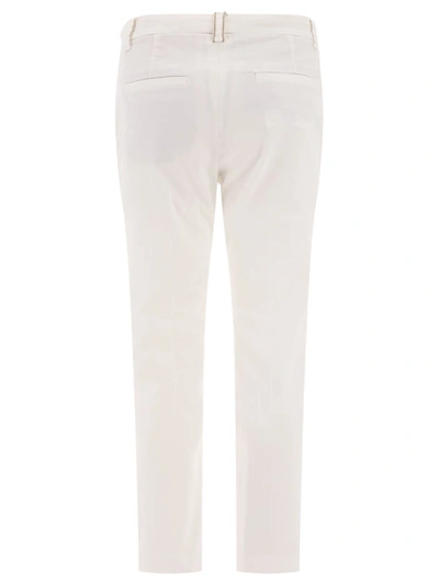 Shop Brunello Cucinelli Cigarette Trousers In White