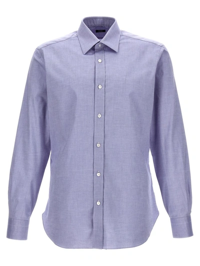 Shop Barba Micro Operated Shirt In Blue