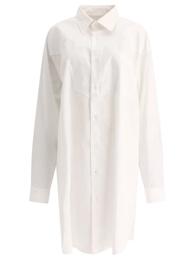 Shop Maison Margiela Cotton Poplin Shirt Dress In White