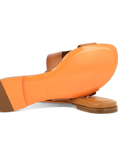 Shop Santoni "double Buckle" Sandals In Brown