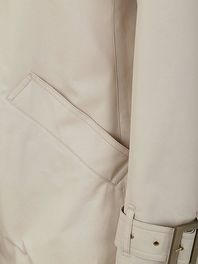 Shop Herno A Line Short Trench In Pearl Grey