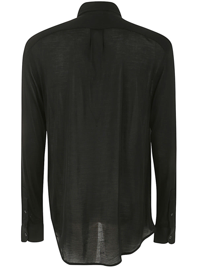 Shop Tom Ford Cut And Sewn Long Sleeve Shirt In Black