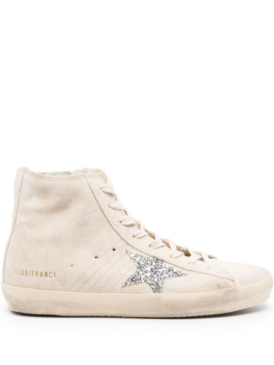 Shop Golden Goose Francy Sneakers In Seedpearl Silver