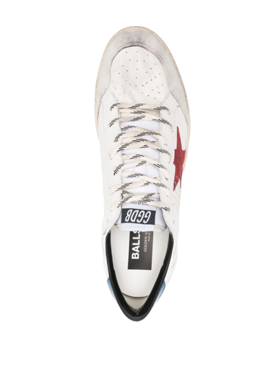Shop Golden Goose Ball Star Sneakers In White Red Ice Oceocean Blue