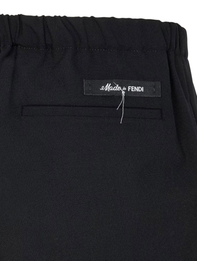Shop Fendi Trousers Herbs Dyed Wo In Black