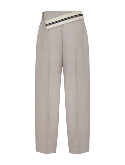 Shop Fendi Pantalone Kid Mohair In W Ash