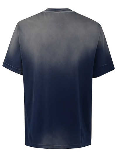 Shop Versace T-shirt Jersey Fabric Degrade Overdye In Royal Blue