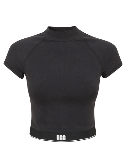 Shop Ugg Trina Logo Ss Top In Blk Black