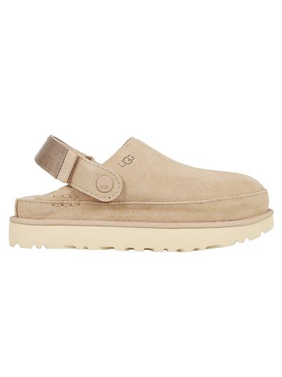Ugg Sand Goldenstar Suede Mules In Dri Driftwood
