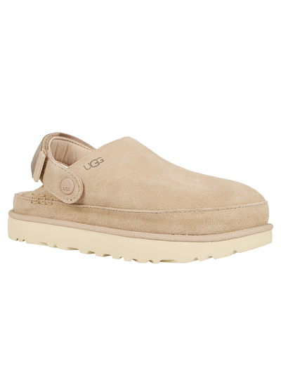 Ugg Sand Goldenstar Suede Mules In Dri Driftwood