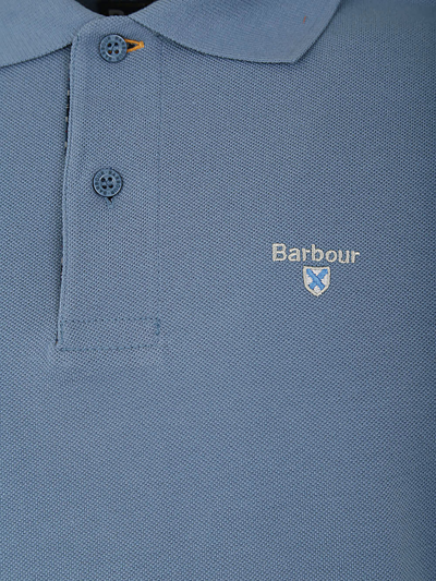 Shop Barbour Tartan Pique Polo In Force Blue