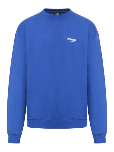 Shop Represent Owners Club Sweater In Cobalt Blue