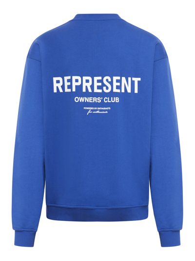 Shop Represent Owners Club Sweater In Cobalt Blue